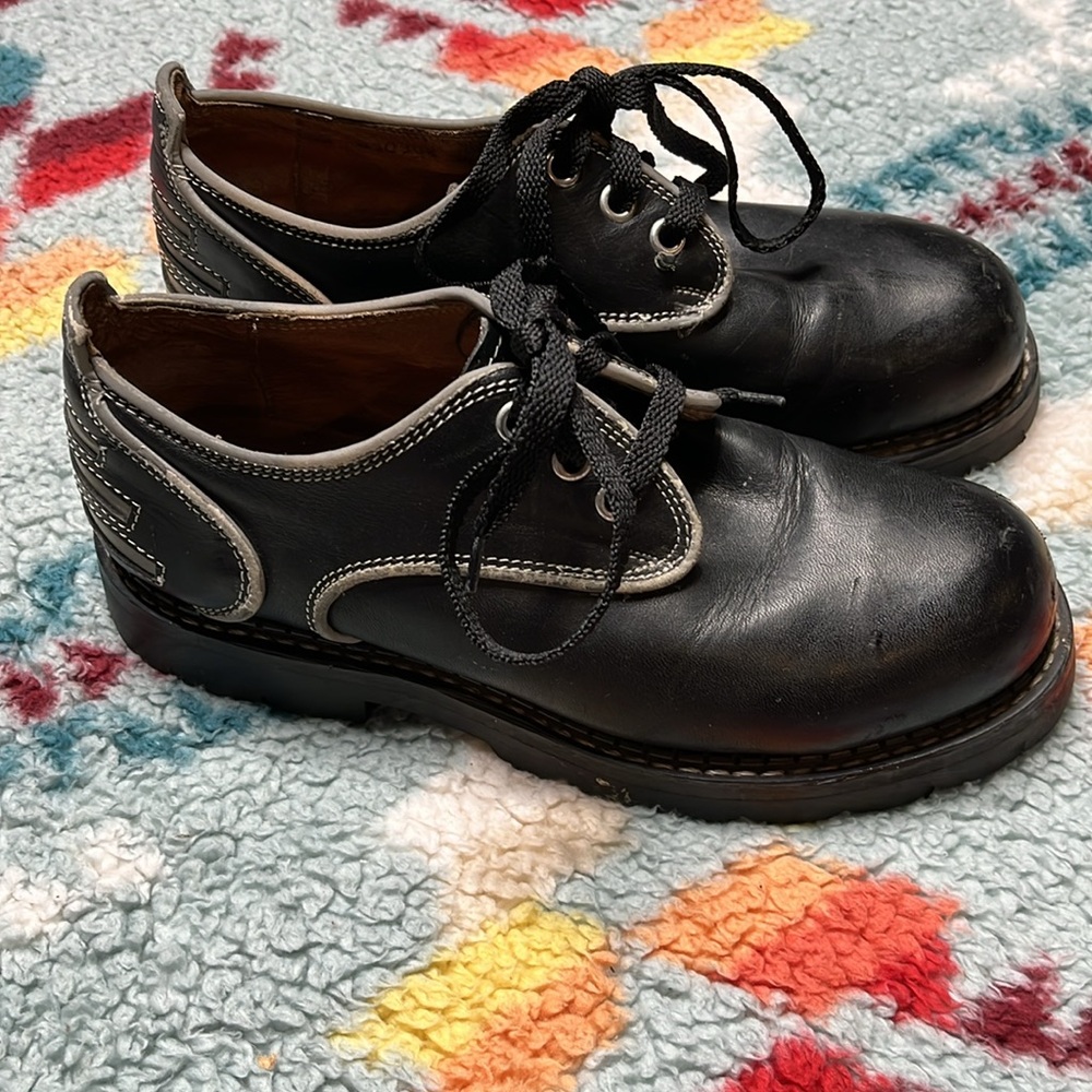 John Fluevog vintage chunky safety loafers